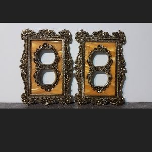 Vintage Metal Electrical Cover x2 lightswitch cover